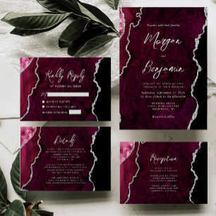 Carte D'accompagnement Réception de mariage en écriture cursive Agate arg