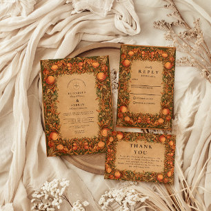 Carte De Remerciements Grenade vintage Art nouveau Mariage