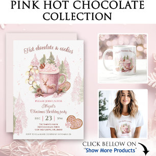 Sticker Carré Anniversaire de Noël Stick Chocolat Rose Hot Choco