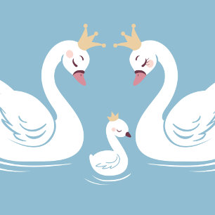 Invitation Oiseau de Baby shower de cygnes avec Couronne Co-E