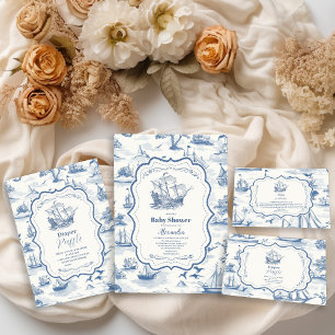 Carte D'accompagnement Livres de Baby shower nautique Toile pour bébé