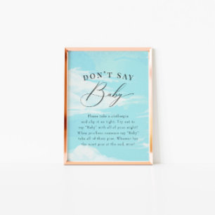 Invitation de Baby shower de nuage bleu peint Sky