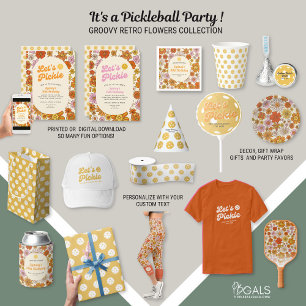 Invitation Fleur Retro Power Motif Pickleball Party