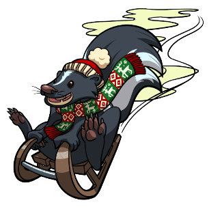 Cartes Pour Fêtes Annuelles Skunk Sur Un Dessin Dessin De Noël Odeur De Chauss