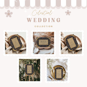 Invitation Mariage baroque céleste de minuit