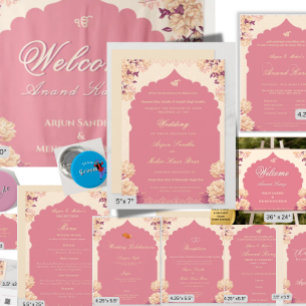 Affiche Panneau de bienvenue élégant pour mariage sikh   A
