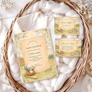 Invitation Fête de Bébé Little Slugger Vintage Sport