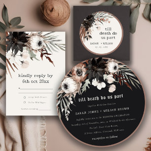 Sticker Rond Boho Rustique rouille gothique Mariage botanique n