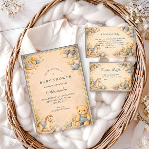 Serviette En Papier Fête de Bébé Classique Jean Bleu Vintage
