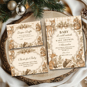 Serviette En Papier Baby Shower Noël en Bois Neutre