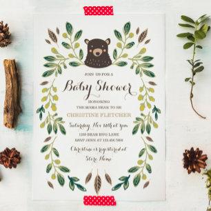 Invitation Baby shower Bear Cub