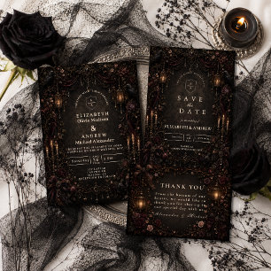 Invitation Mariage Gothique Fantaisiste Enchanté