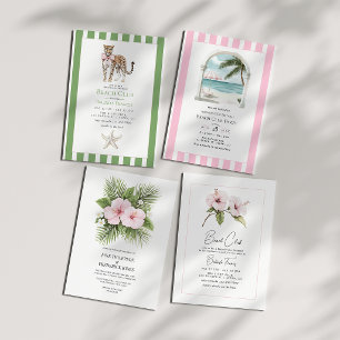 Invitation Code QR de photo de mariage floral tropical côtier
