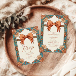 Save The Date Vintage ornemental Floral Art Nouveau Mariage