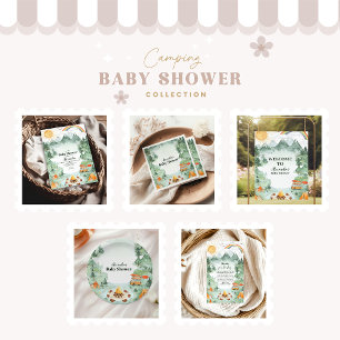 Serviette En Papier Baby shower de camping aquarelle