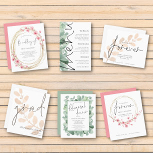 Faire-part de mariage de script de cadre de fleurs