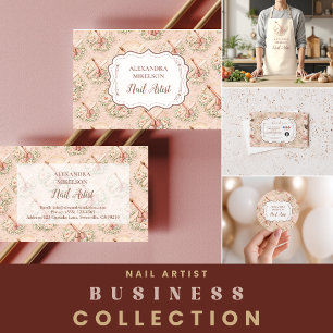 Tablier Salon de Manucure Élégant Fleurs d'Entreprise