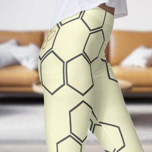 Leggings Vanille rose douce Motif couleur miel