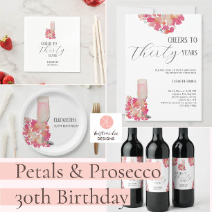 Invitation Pétales & Procuco 30e anniversaire Floral Pink Chi