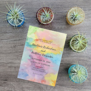 Invitation Aquarelle Abstrait Whimsical coloré Mariage amusan