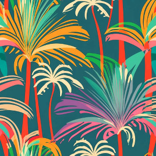 Invitation Anniversaire Beach party Palm tree coucher de sole