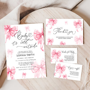 Invitation Bébé C'est froid dehors Baby shower de la cave ros