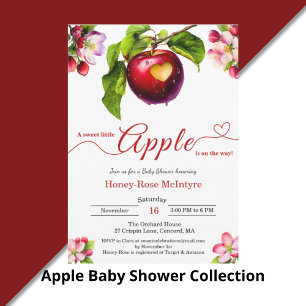 Invitation Une petite pomme arrive   Baby Shower d'automne 