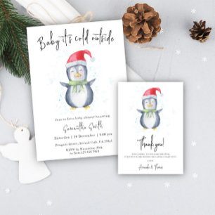 Sticker Rond Pingouin - Plaque baby shower