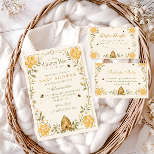 Invitation Baby Shower Abeille Fantaisiste
