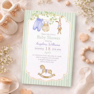 Carte Baby shower Merci plat