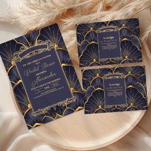 Invitation Fête des mariées Art Déco Vintage violet