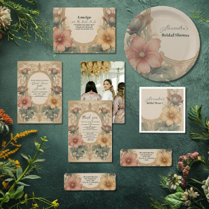 Serviette En Papier Fête des mariées vintage Art Nouveau Floral