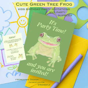 Feuille De Papier Cadeau Cute Green Tree Frog - 3x motif transparent.