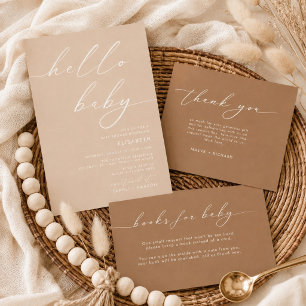 Serviette En Papier Bienvenue à une baby shower moderne et neutre pour
