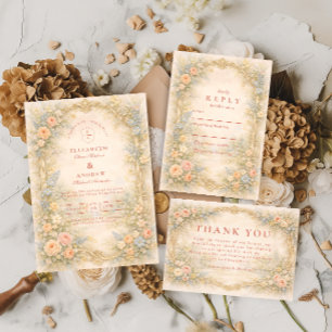 Cartons Réponse Mariage au Jardin des Roses Baroques