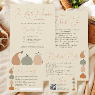 Carte D'accompagnement Rustic Fall Citrouille livres pour baby shower