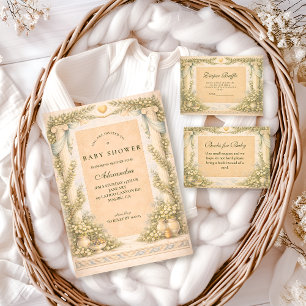 Serviette En Papier Baby Shower Floral Neutre Grec