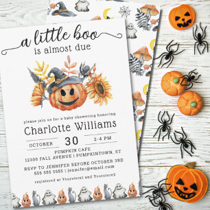Invitation Joli Citrouille Halloween Baby shower Little Boo