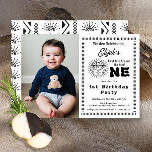 Carte De Remerciements Boho Premier voyage autour du soleil Anniversaire 