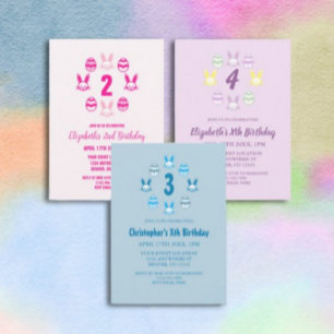 Invitation Bleu Pâques 3ème anniversaire