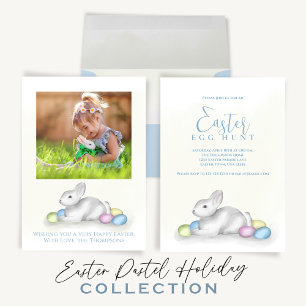 Sticker Carré Cute Pastel Happy Easter Bunny Simple Classic