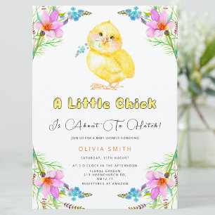 Invitation Cute Chick sur le point de Hatch Baby shower Invit