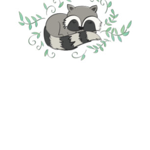 Invitation Baby shower de couchage Raccoon Woodland