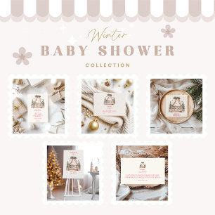 Serviette En Papier Baby shower de Noël rose