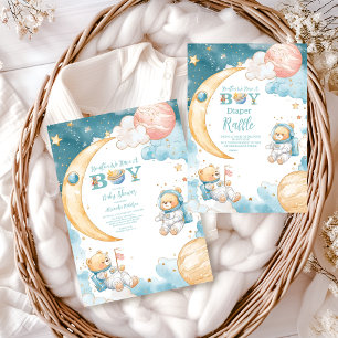 Invitation Teddy Bear Houston Nous Avons Un Garçon Espace Ext