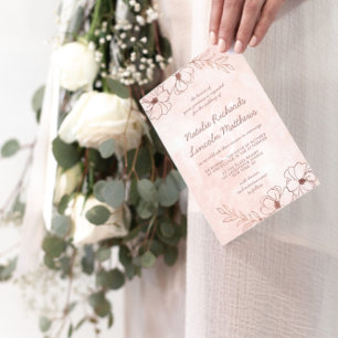 Invitation Wedding shower de Couple Rose et rose pâle