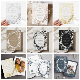 Save The Date Fleur sauvage Silhouette Mariage Photo Marine