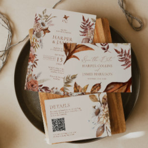 Élégant Boho Terracotta Programme de mariage d'aut