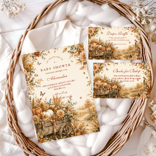 Invitation Fête de Naissance Rustique Boho Citrouille