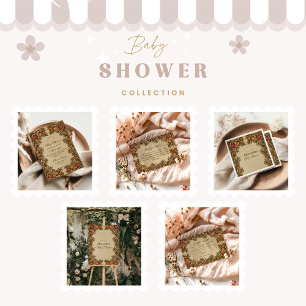 Invitation Baby shower botanique Art nouveau